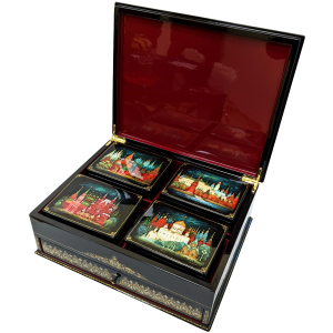 Casket "Moscow" with 4 caskets, Palekh